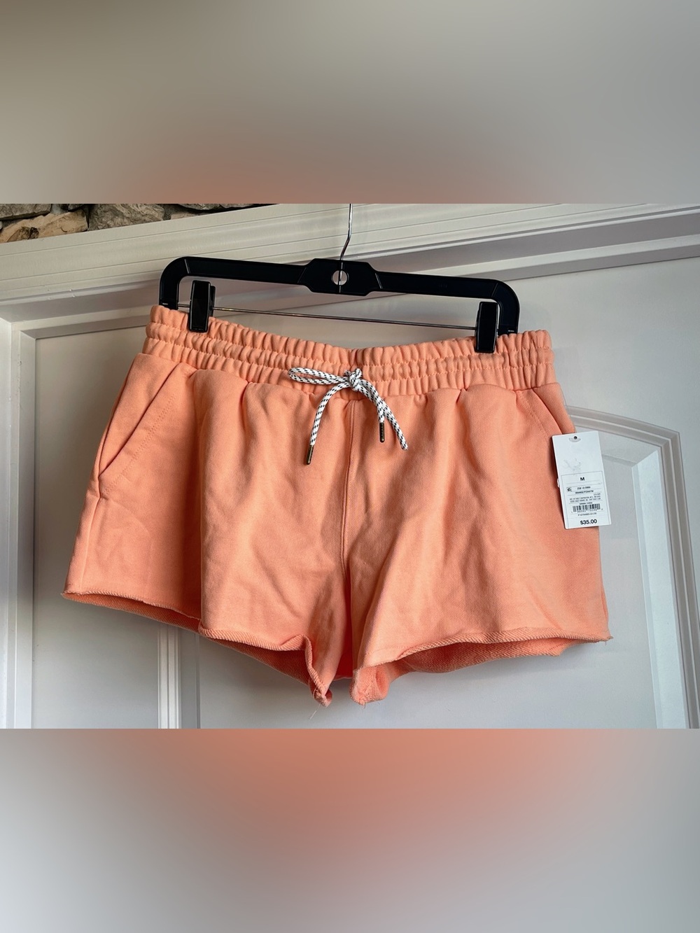 Parke Peach Drawstring Womans Athletic Shorts SZ M NWT